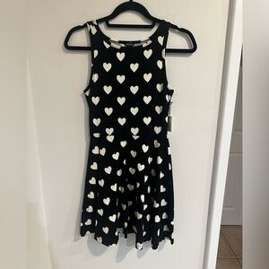 Forever 21 Black and White Heart Mini Dress